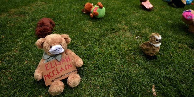 LOS ANGELES, CALIFORNIA - JUNE 28: A view of BEAR THE TRUTH Protest: A Pop-Up Art Curation of Teddy Bears for Children and Families in honor of #BlackLivesMatter at Los Angeles City Hall on June 28, 2020 in Los Angeles, California. (Photo by Chelsea Guglielmino/Getty Images)