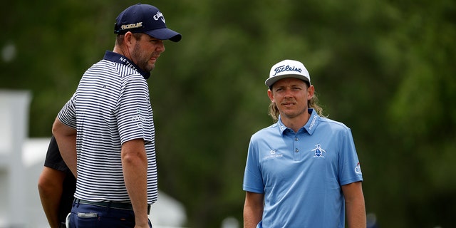 Cameron Smith and Marc Leishman during a pro-am prior to the Zurich Classic of New Orleans at TPC Louisiana April 20, 2022, in Avondale, La. 