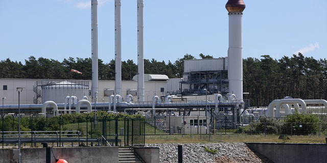 The receiving station for the Nord Stream 1 natural gas pipeline stands on July 11, 2022, near Lubmin, Germany. 