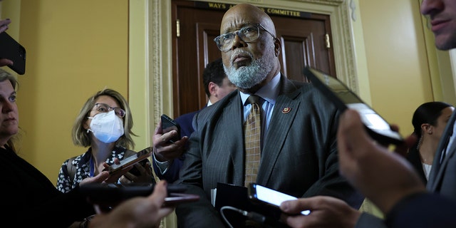 Rep. Bennie Thompson, D-Miss., Chair of the House Select Committee to Investigate the January 6th Attack on the U.S. Capitol, speaks to reporters after a closed door meeting with committee members on Sept. 13, 2022. 