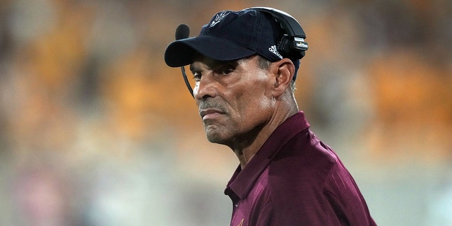 Arizona State head coach Herm Edwards looks on during the game against Northern Arizona at Sun Devil Stadium in Tempe, Arizona, on Sept. 1, 2022.