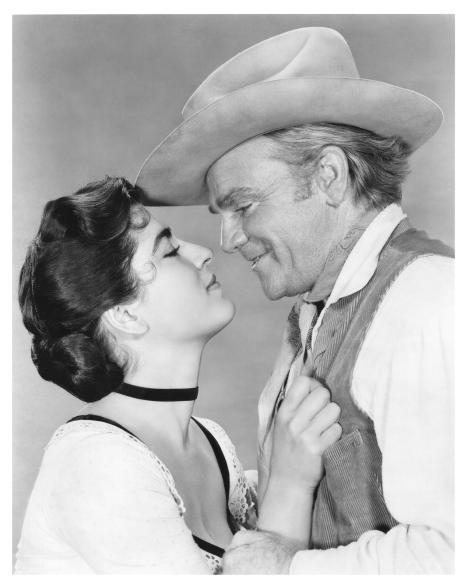 Irene Papas and James Cagney in "Tribute to a Bad Man" (1956).