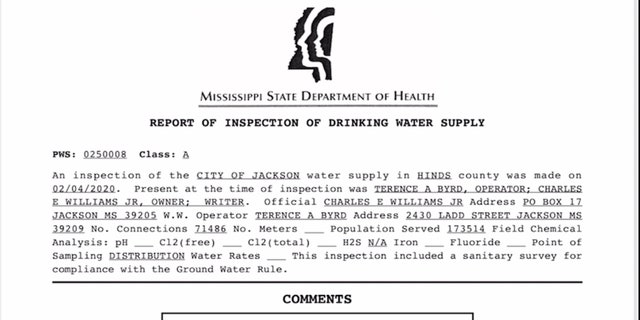 One 2020 water system inspection report cites a three out of five overall rating for inspection of drinking water supply.