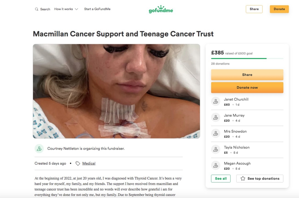 Nettleton is now raising funds for cancer research and support in her country. 