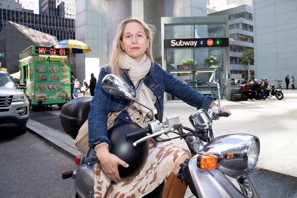 Lesley Koeppel is living life in the fast lane when it comes to taking charge of her transit safety. She said she would rather commute on her motorized Yamaha than take the subway.