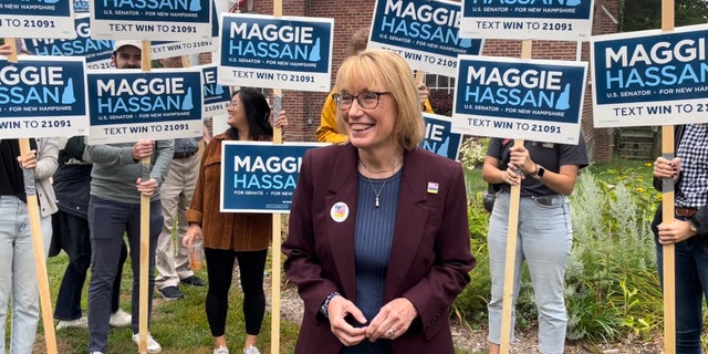 Democratic Sen. Maggie Hassan, after voting on primary day in Newfields, New Hampshire, on Sept. 13, 2022