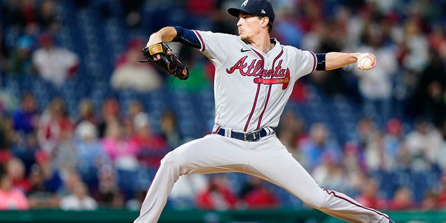 Atlanta Braves' Max Fried pitches during the third inning of a baseball game against the Philadelphia Phillies, Thursday, Sept. 22, 2022, in Philadelphia.