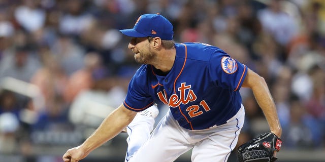 Max Scherzer of the Mets pitches against the Washington Nationals at Citi Field on Sept. 3, 2022, in New York City.