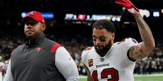 Tampa Bay Buccaneers wide receiver Mike Evans after being thrown out of the Saints game on Sept. 18, 2022, in New Orleans.