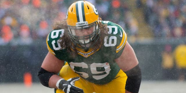 Green Bay Packers offensive tackle David Bakhtiari (69) during the game against the Atlanta Falcons at Lambeau Field. Green Bay won 22-21.