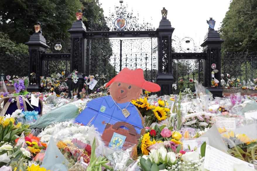 Pictures of Paddington Bear are among the condolences left at Sandringham.