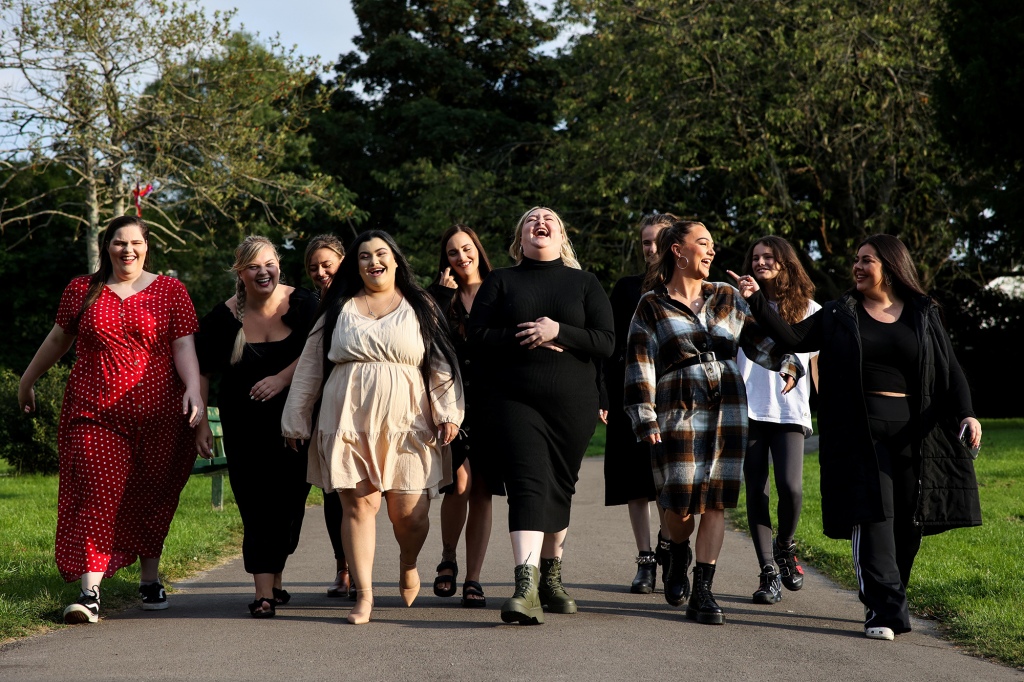 Kayley Stead with her bridal party who helped her through her wedding day.