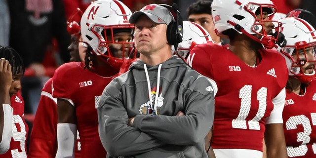 Head coach Scott Frost of the Cornhuskers looks at the scoreboard during the Georgia Southern Eagles game on Sept. 10, 2022, in Lincoln, Nebraska.