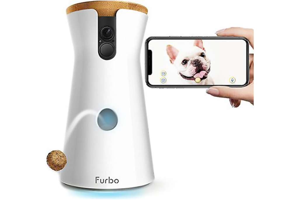 A Furbo automatic pet treat feeder 