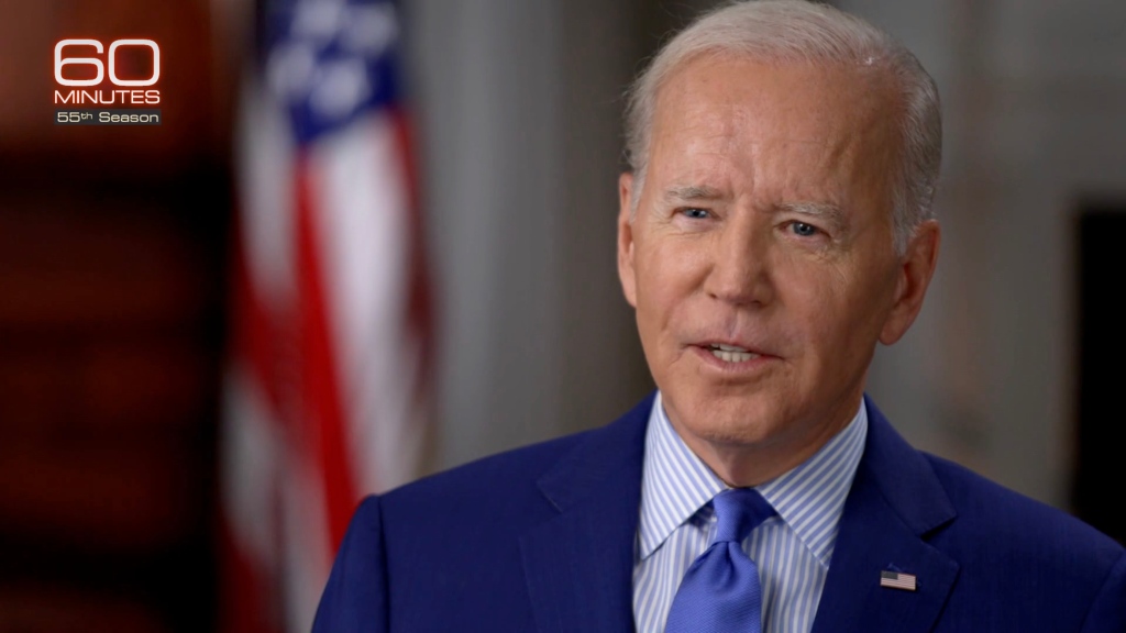 President Joe Biden is featured on a 60 Minutes Interview via CBS News on Sept. 18, 2022.