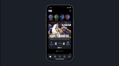 Homepage of the NBA app