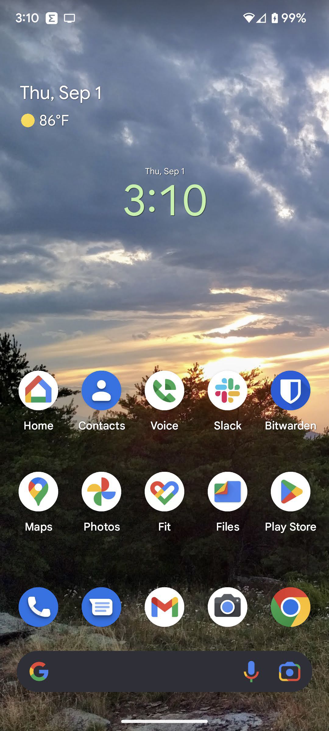 home screen