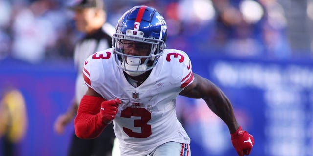 Sterling Shepard of the New York Giants in action against the Los Angeles Rams at MetLife Stadium in East Rutherford, New Jersey on Oct. 17, 2021.