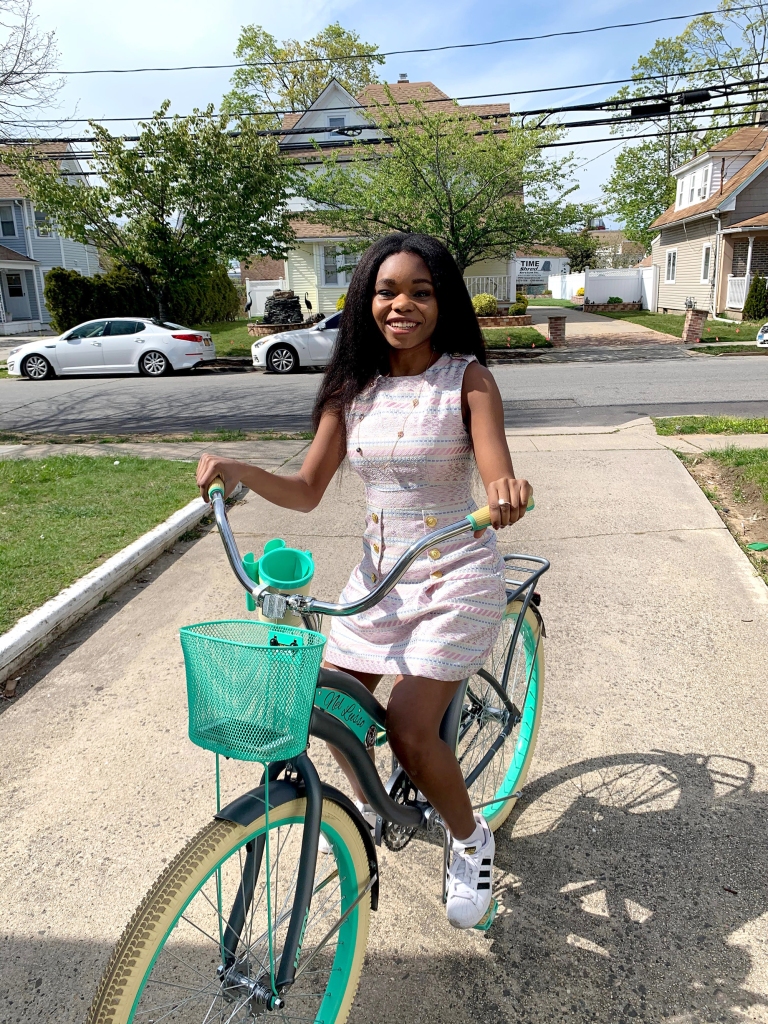 Veronique Ehamo on her bike.