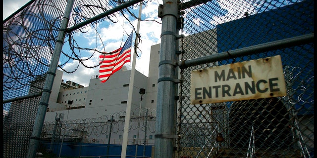 Entrance to the Vernon C. Bain Correctional Center at Rikers Island.