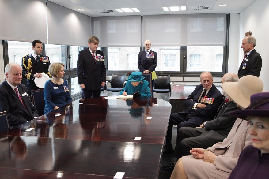 Kirsty Bushell meets with Queen Elizabeth during Her Majesty's visit to SSAFA Headquarters