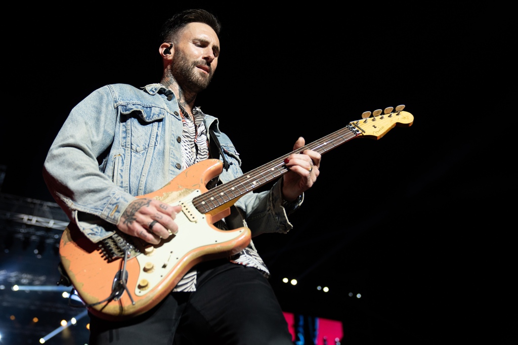 Adam Levine performs during the Maroon 5 Performance at Hayarkon Park on May 10, 2022 in Tel Aviv, Israel.