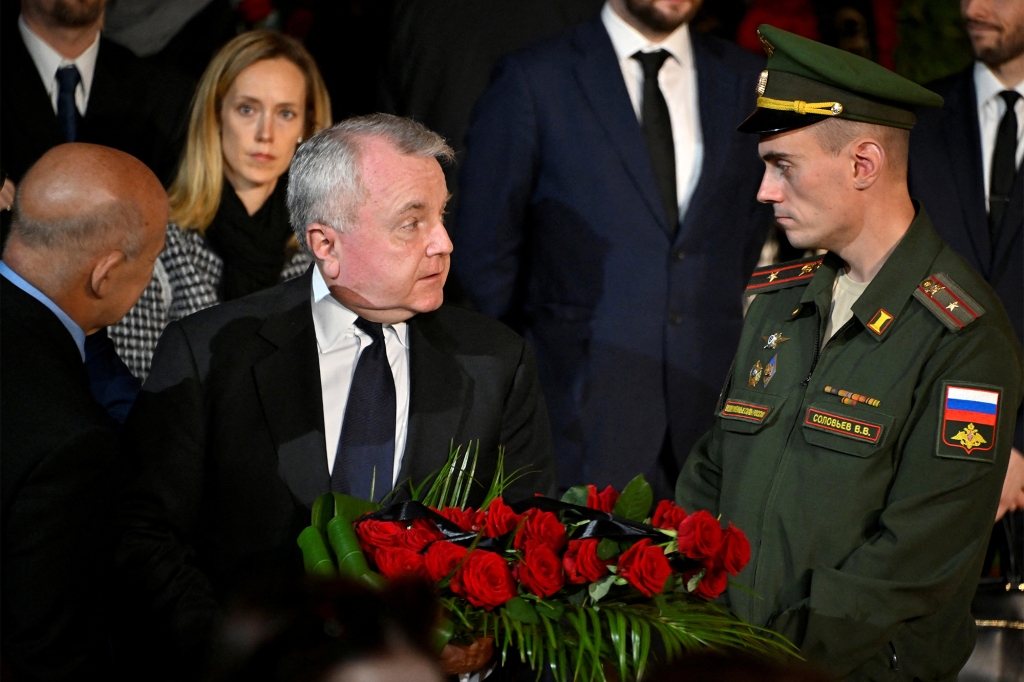 U.S. ambassador to Russia John Sullivan attends a memorial service for Mikhail Gorbachev