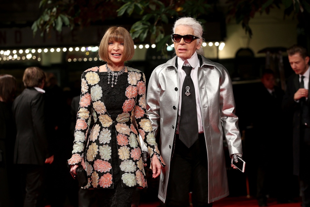 Anna Wintour and Karl Lagerfeld seen in 2015.