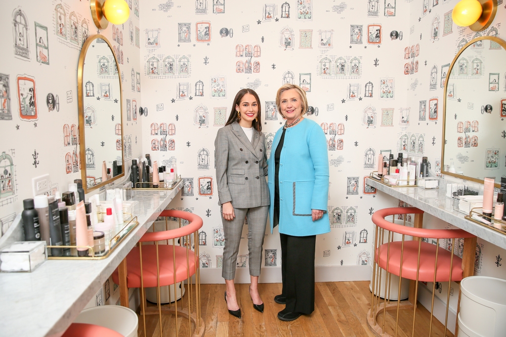 Gelman and former Secretary of State and former First Lady Hillary Clinton at The Wing's Soho location.