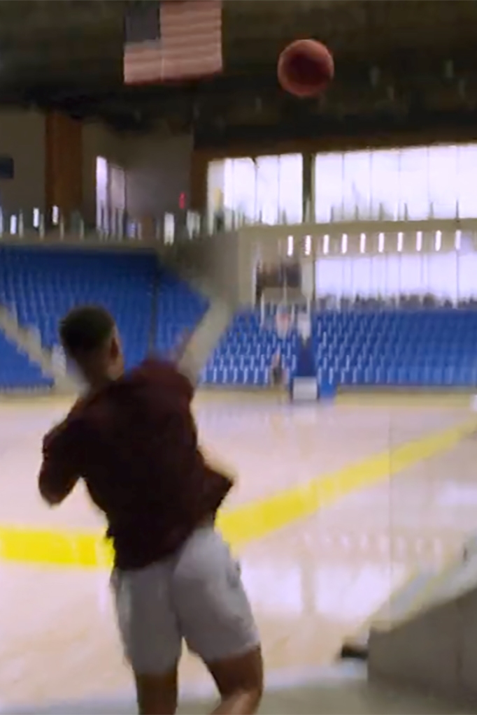 Louisiana basketball coach Joshua Walker fired a 113 foot shot from the entrance of the court.