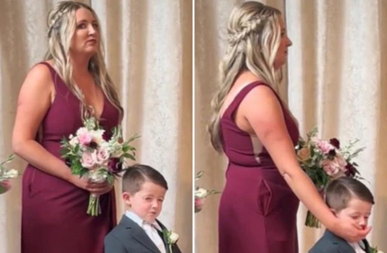 TikTok catches bridesmaid sneaking her son a Starburst to keep him quiet at wedding