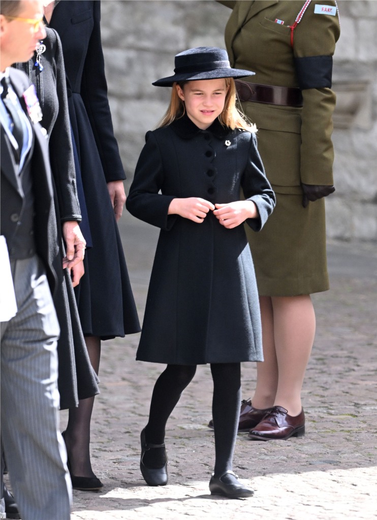 LONDON, ENGLAND - SEPTEMBER 19:  Princess Charlotte of Wales during the State Funeral of Queen Elizabeth II at Westminster Abbey on September 19, 2022 in London, England.  Elizabeth Alexandra Mary Windsor was born in Bruton Street, Mayfair, London on 21 April 1926. She married Prince Philip in 1947 and ascended the throne of the United Kingdom and Commonwealth on 6 February 1952 after the death of her Father, King George VI. Queen Elizabeth II died at Balmoral Castle in Scotland on September 8, 2022, and is succeeded by her eldest son, King Charles III. (Photo by Samir Hussein/WireImage)