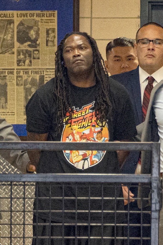 Clarkson Wilson, 44, male, charged with 2 counts of murder, was perp walked from the NYPD 13th Precinct after being charged at 7:20am on Saturday, September 3, 2022. New York, NewYork (Kevin C. Downs for The New York Post. September 3, 2022