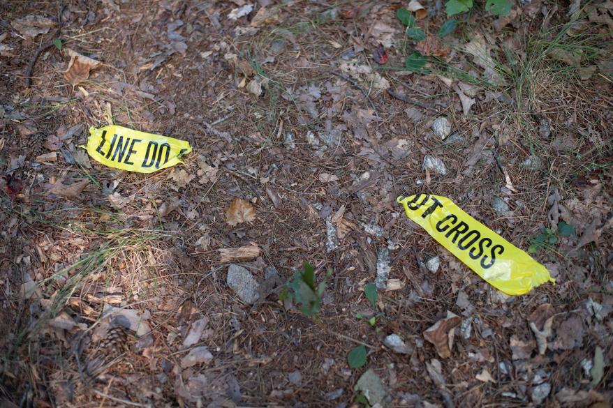 Police tape near the murder scene of Debbie Collier.