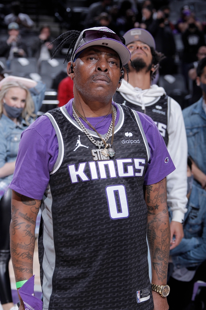 Coolio is pictured in Sacramento in February of this year. The rapper appeared to be in good health. 