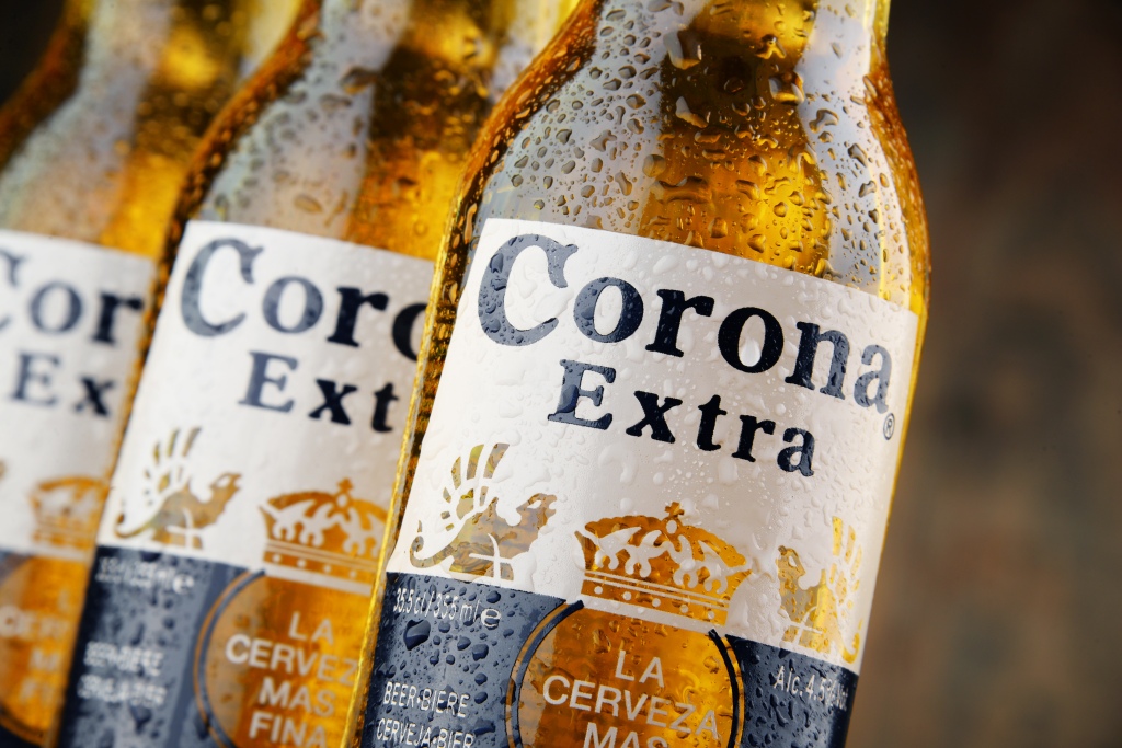 Bottles of Corona Extra beer.