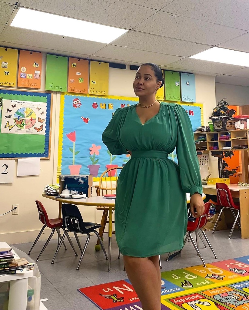 Diaz was at the center of social media scrutiny this week after snapshots of her teaching in tight dresses and jeans went viral.