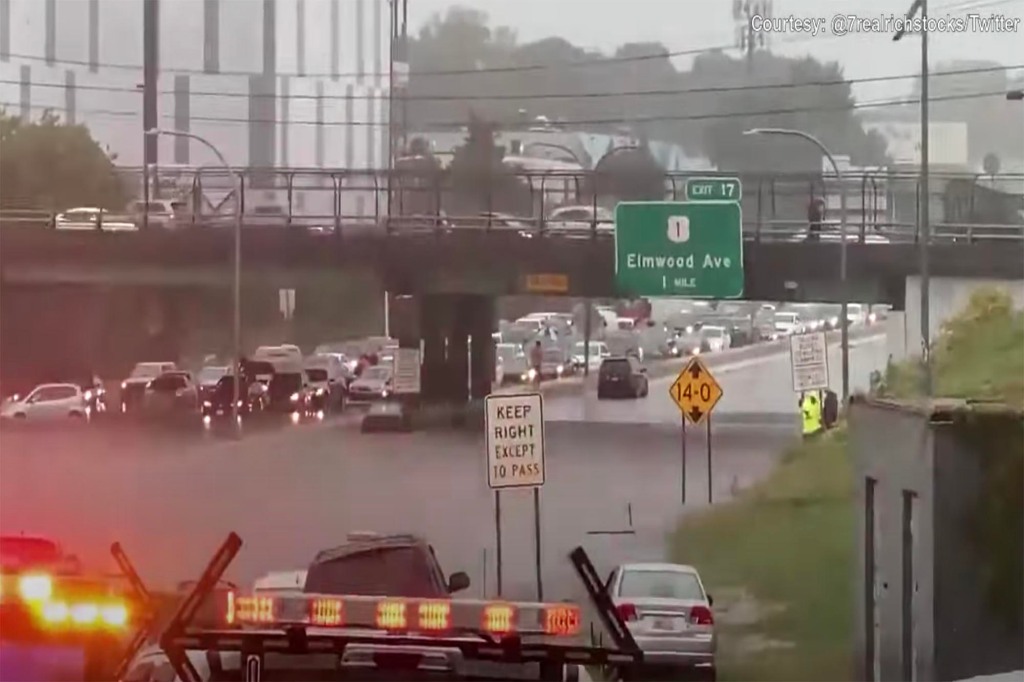 Police had to help people leave their cars, several vehicles were flooded along with the highway.