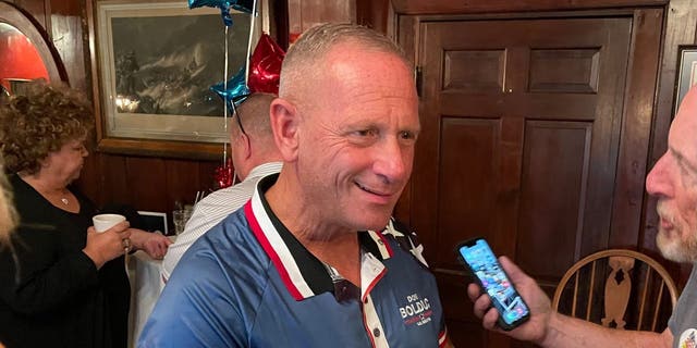 Retired Army Gen. Don Bolduc at his primary election night event in New Hampshire