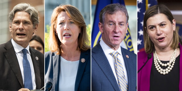 From left to right: Rep. Tom Malinowski, D-N.J., Rep. Cindy Axne, D-Iowa, Rep. Matt Cartwright, D-Pa., and Rep. Elissa Slotkin, D-Mich.