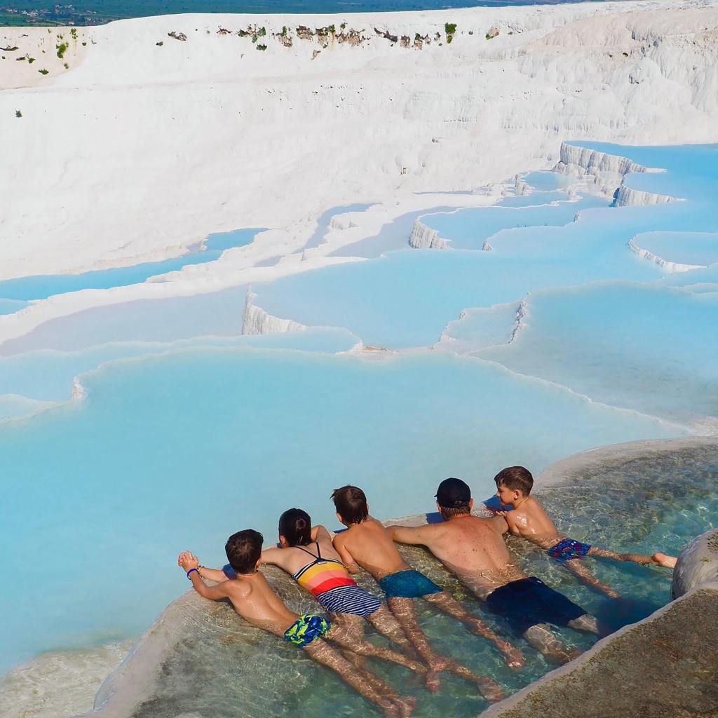 The family in Pamukkale, Turkey.