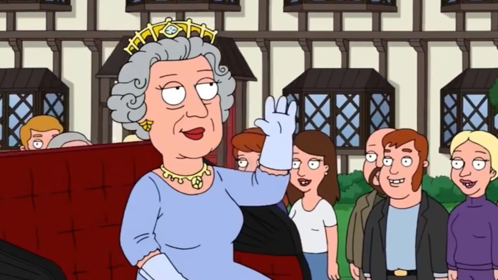 Cate Blanchett voiced the queen in a 2012 episode titled "Family Guy Viewer Mail 2.