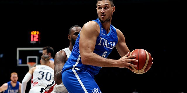 Danilo Gallinari of Italy in action during a game against France at Unipol Arena Aug. 12, 2022, in Bologna, Italy.