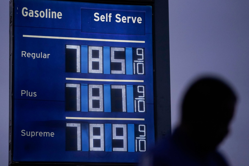 Gas prices have inched below $3.80 per gallon.
