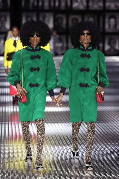 Models walk the runway of the Gucci Twinsburg Show during Milan Fashion Week Spring/Summer 2023 on September 23, 2022, in Milan, Italy.
