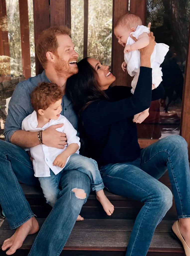 The Duke and Duchess of Sussex have issued the first photograph of their daughter Lilibet on their festive card.