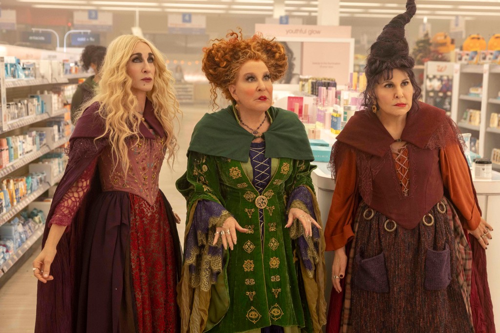 Sarah Jessica Parker, Bette Midler and Kathy Najimy return as the Sanderson Sisters in "Hocus Pocus 2." 