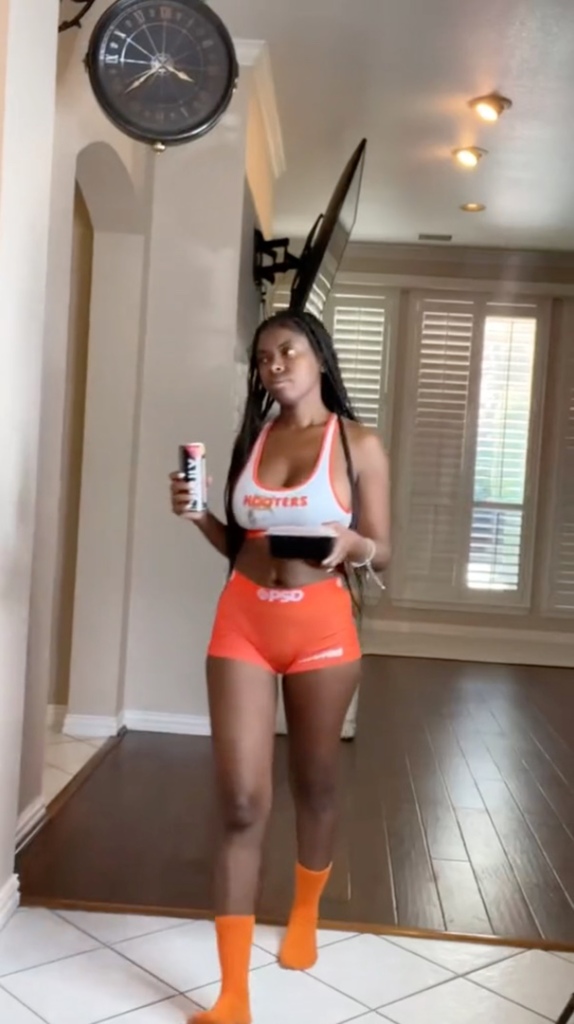 Rather than letting Joe go out, Sade surprised her future husband with a sexy Hooters outfit.