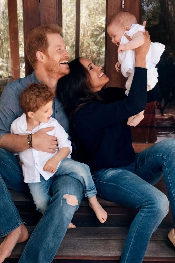 The Duke and Duchess of Sussex have issued the first photograph of their daughter Lilibet on their festive card.
