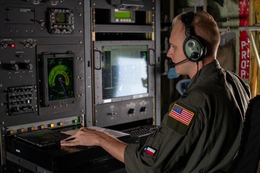 Hurricane Hunter Pilot Maj. Kendall Dunn said the plane got "rocked" by the hurricane.